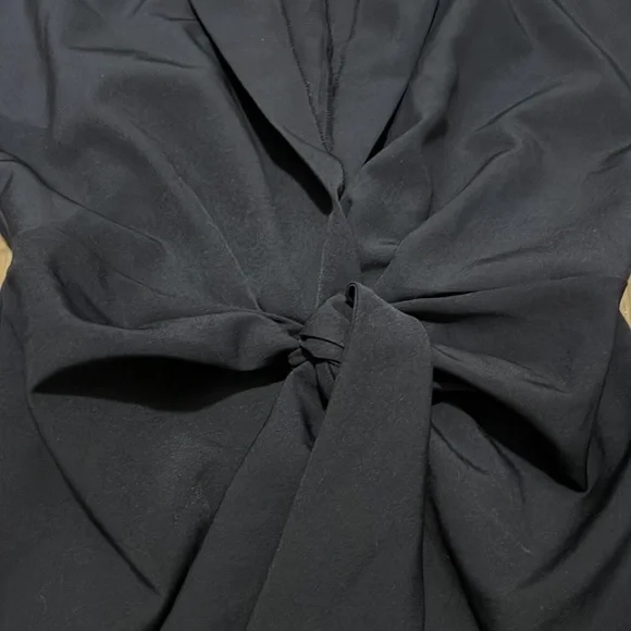 ASOS Design Navy Wrap Tie Dress - Picture 4 of 7